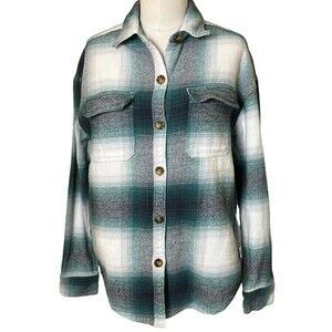 Hollister Womens Shacket Flannel Button Up Shirt Boyfriend Fit Size XS
